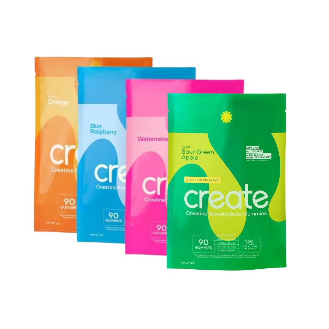 Create Creatine Monohydrate Gummies for Men & Women: Strength, Orange 90ct