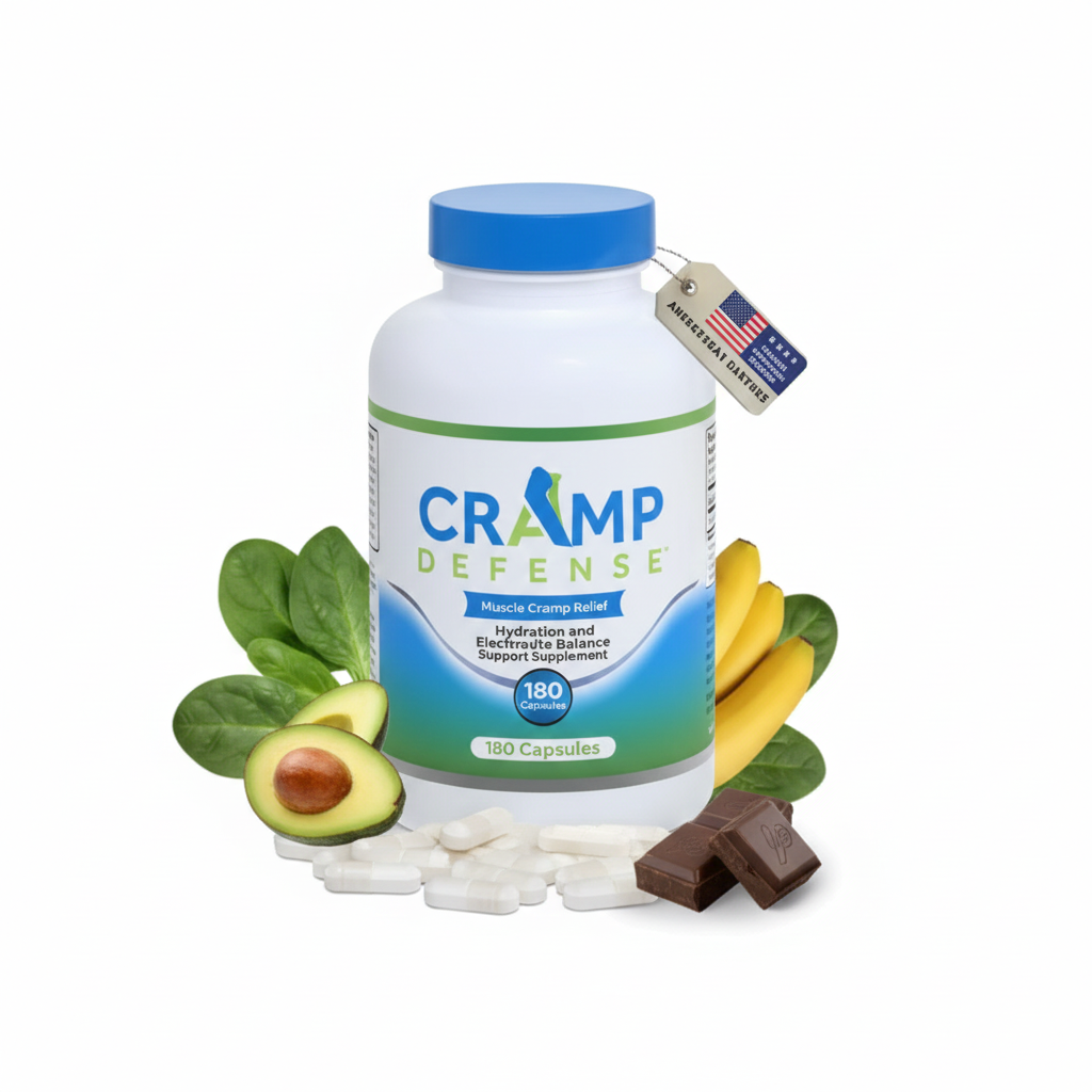 Cramp Defense 180 Capsules – Muscle Cramp Relief, Hydration and Electrolyte Balance Support Supplement