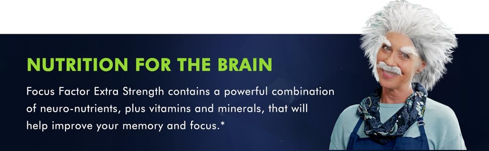 Focus Factor Adults Extra Strength – Brain Supplement for Memory, Focus & Mental Clarity | 120 Tablets