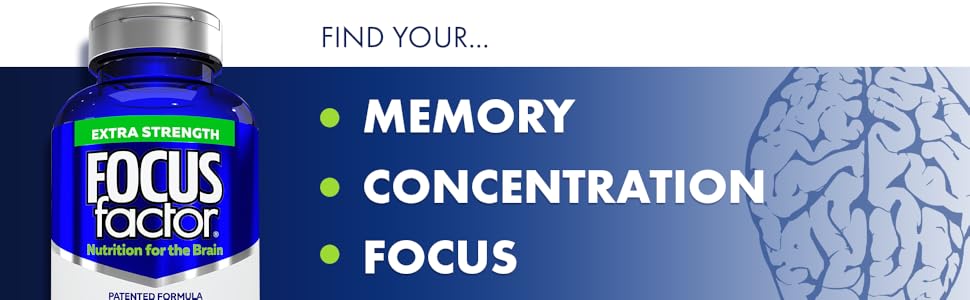 Focus Factor Adults Extra Strength – Brain Supplement for Memory, Focus & Mental Clarity | 120 Tablets