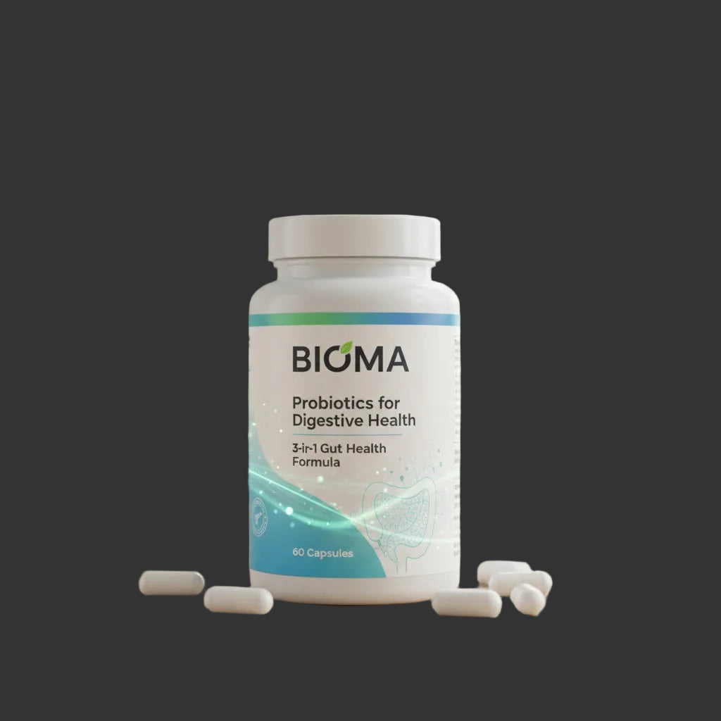Bioma Probiotics – 3-in-1 Gut Health Formula for Digestive Health, Metabolism & Weight Support | 60 Capsules